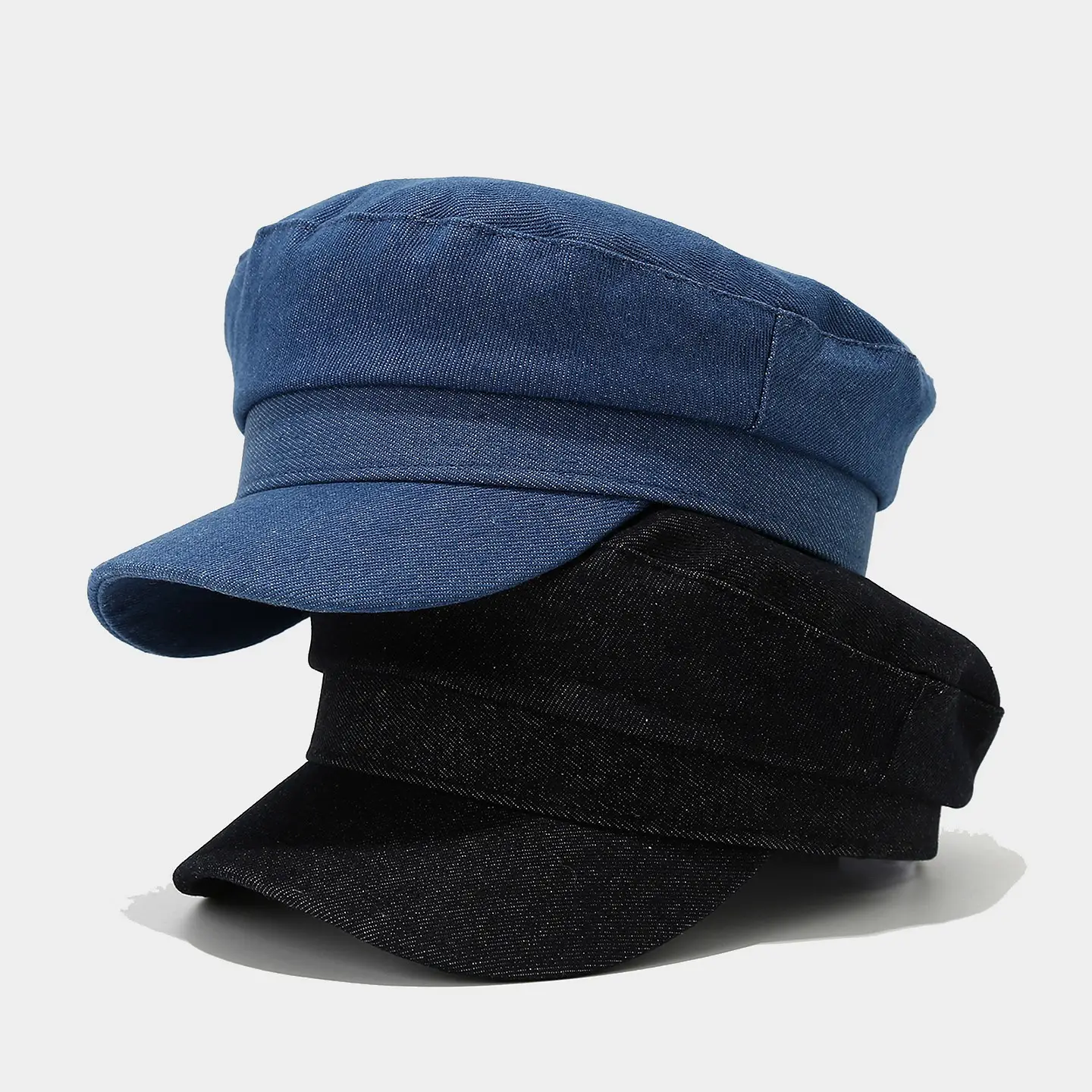 Vintage Navy Flat Cap Baseball Casual Face-Slimming - Image 3