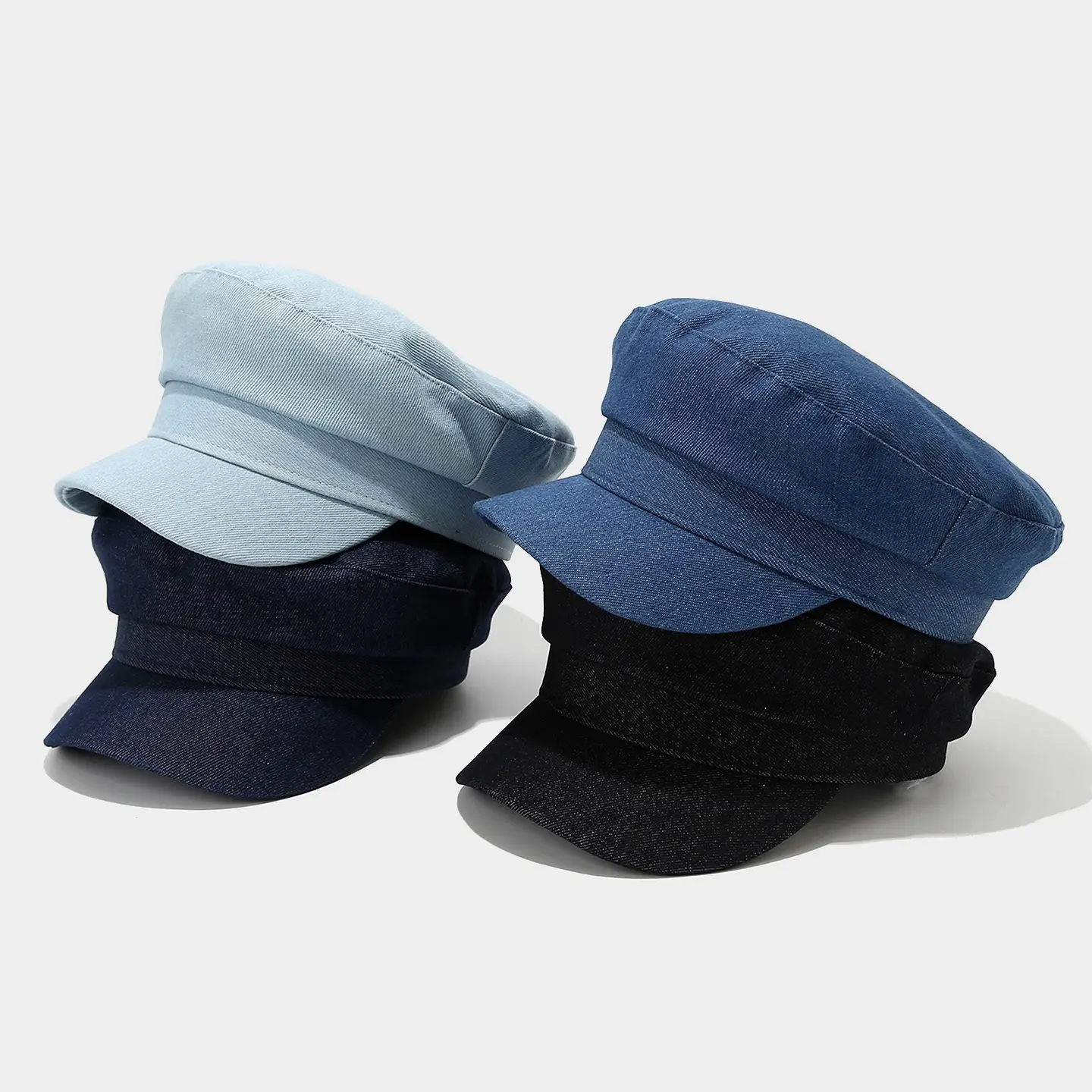 Vintage Navy Flat Cap Baseball Casual Face-Slimming — feature 2