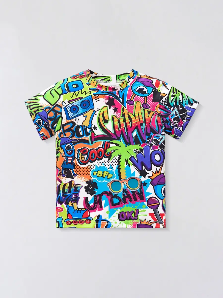 2025 Boys T-Shirt Cartoon Print Short Sleeve - Image 6