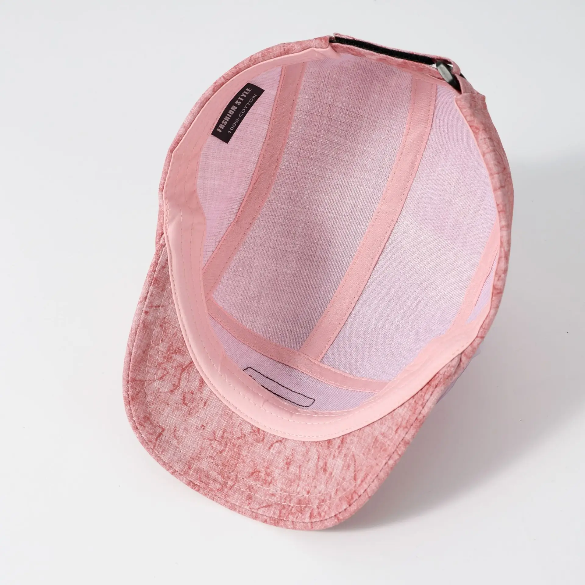 Korean Style Beige Retro Baseball Cap with Letter Label — feature 3