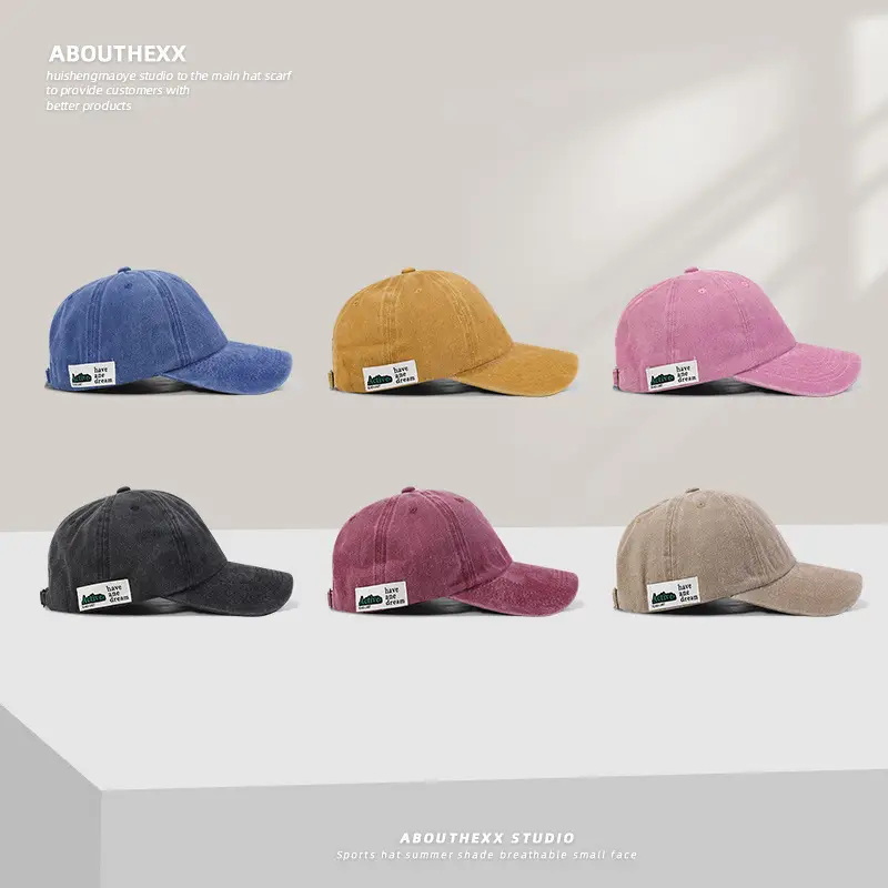 Women Washed Vintage Duckbill Cap Purple Patch - Image 15