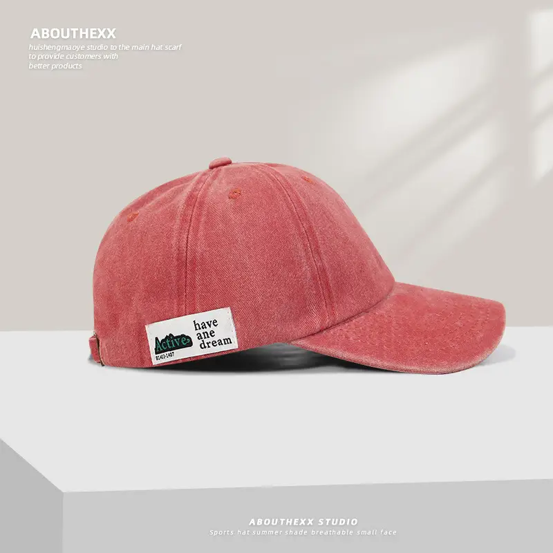 Women Washed Vintage Duckbill Cap Purple Patch — feature 7