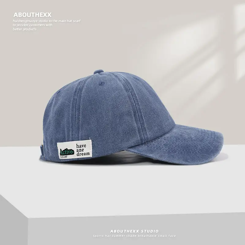Women Washed Vintage Duckbill Cap Purple Patch - Image 10