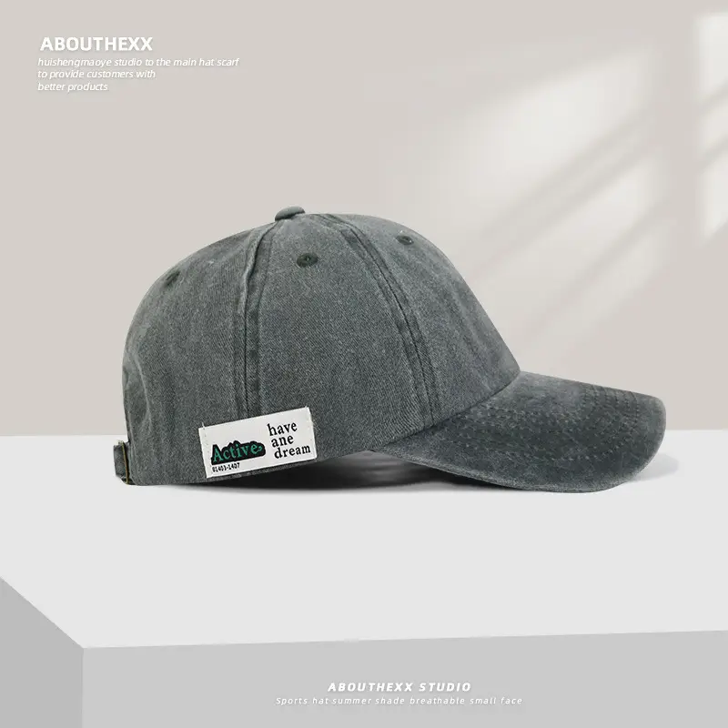 Women Washed Vintage Duckbill Cap Purple Patch - Image 13
