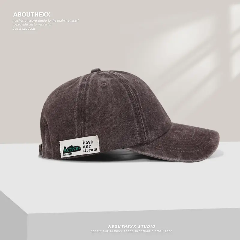 Women Washed Vintage Duckbill Cap Purple Patch - Image 2