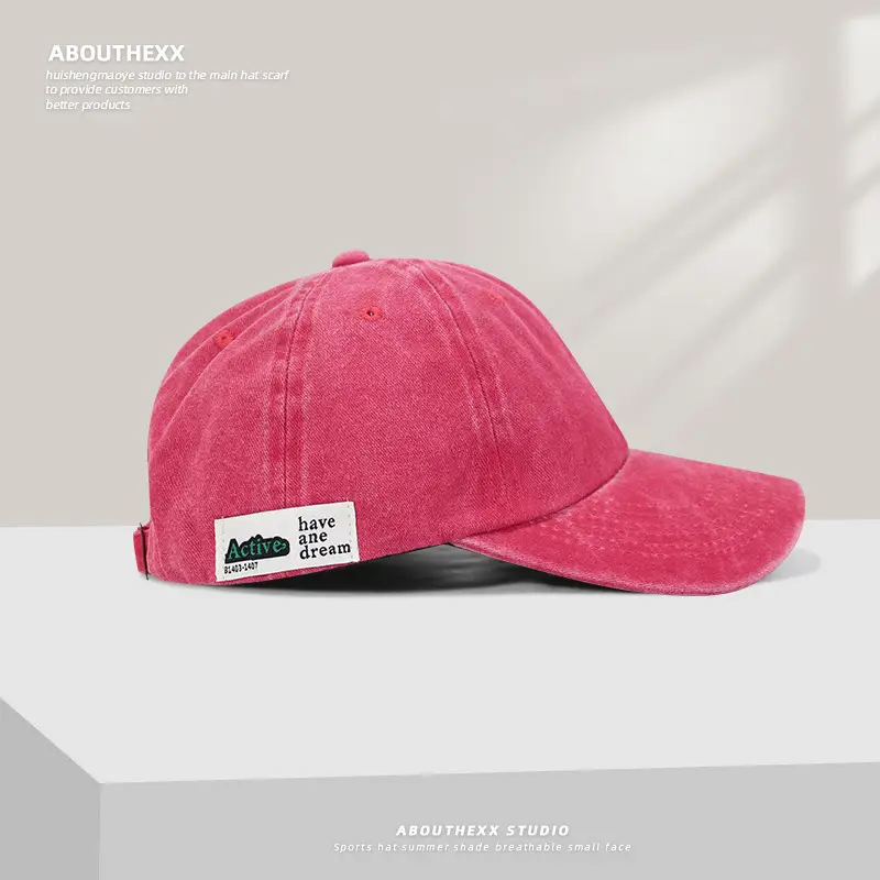 Women Washed Vintage Duckbill Cap Purple Patch - Image 3