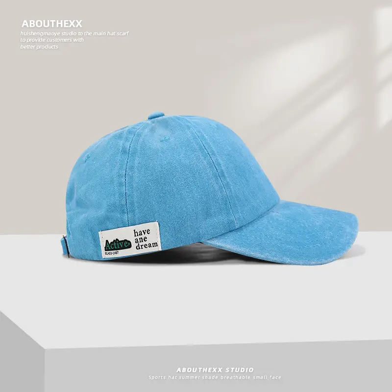Women Washed Vintage Duckbill Cap Purple Patch - Image 4