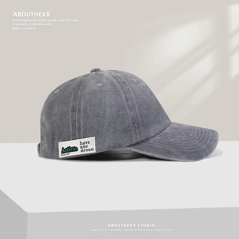 Women Washed Vintage Duckbill Cap Purple Patch - Image 7