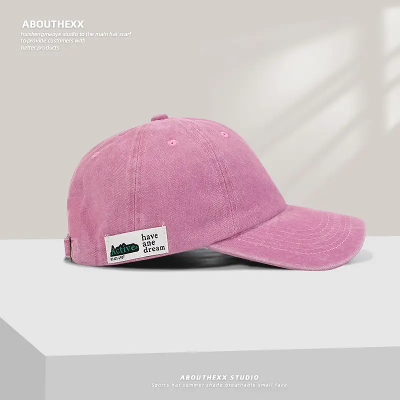 Women Washed Vintage Duckbill Cap Purple Patch - Image 9