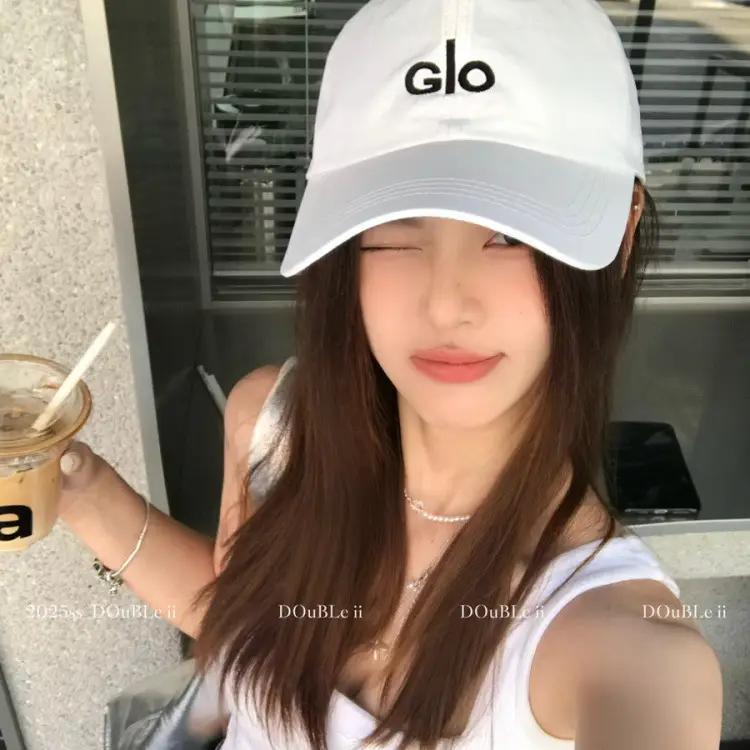 White Letter Embroidered Baseball Cap for Women Summer Sun Protection - Image 9