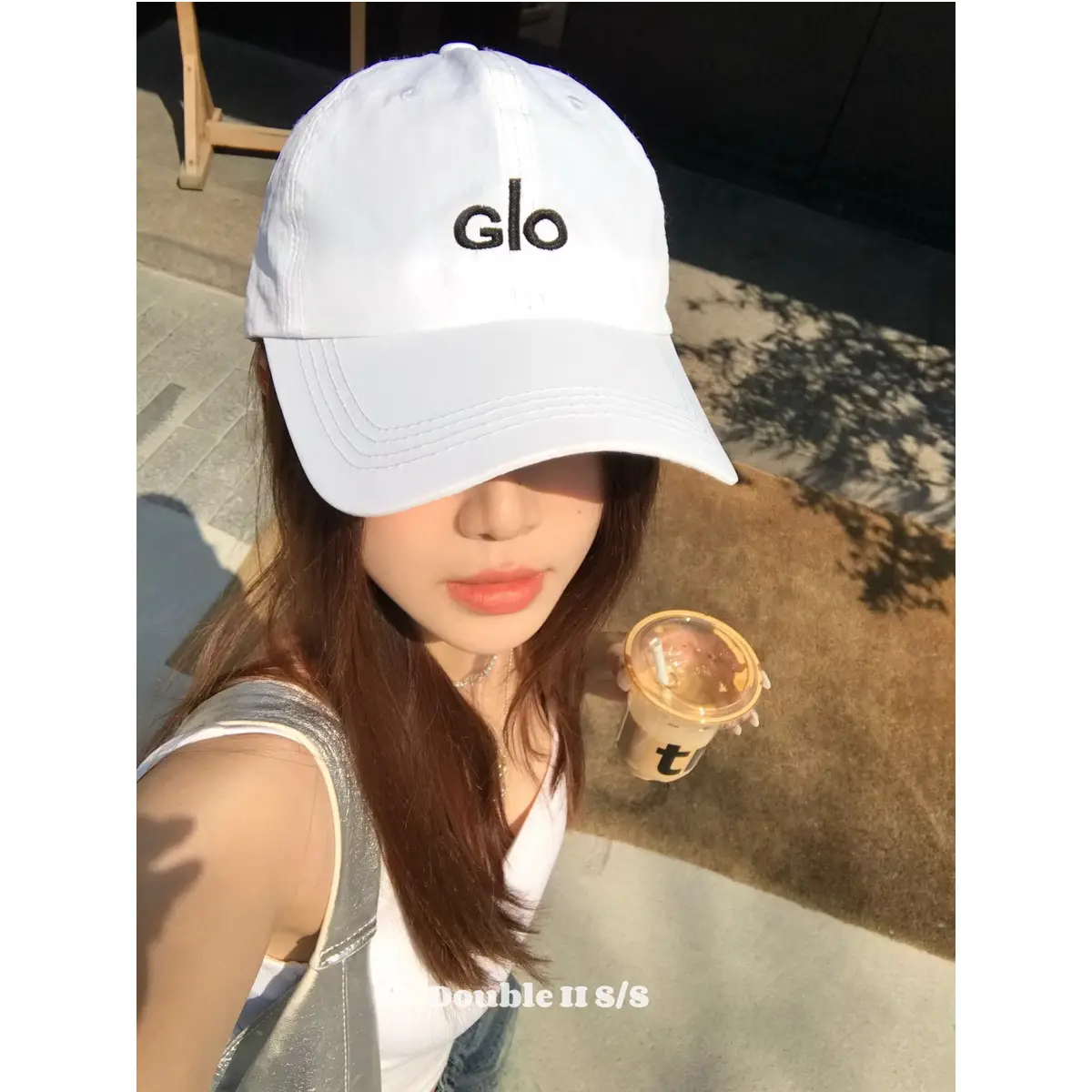 White Letter Embroidered Baseball Cap for Women Summer Sun Protection - Image 5