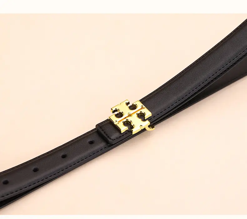 Women Cowhide Leather Belt with Gold Buckle 2.5cm — feature 19