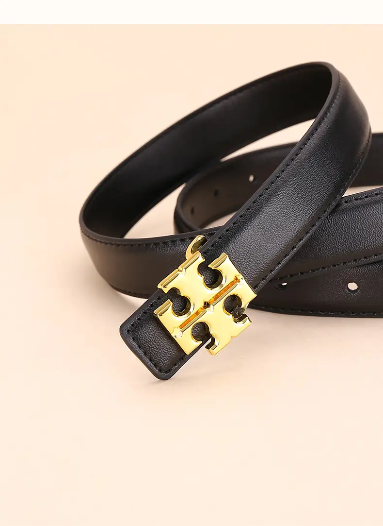 Women Cowhide Leather Belt with Gold Buckle 2.5cm — feature 21