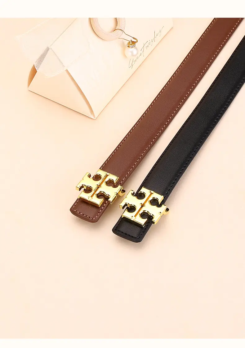 Women Cowhide Leather Belt with Gold Buckle 2.5cm — feature 22