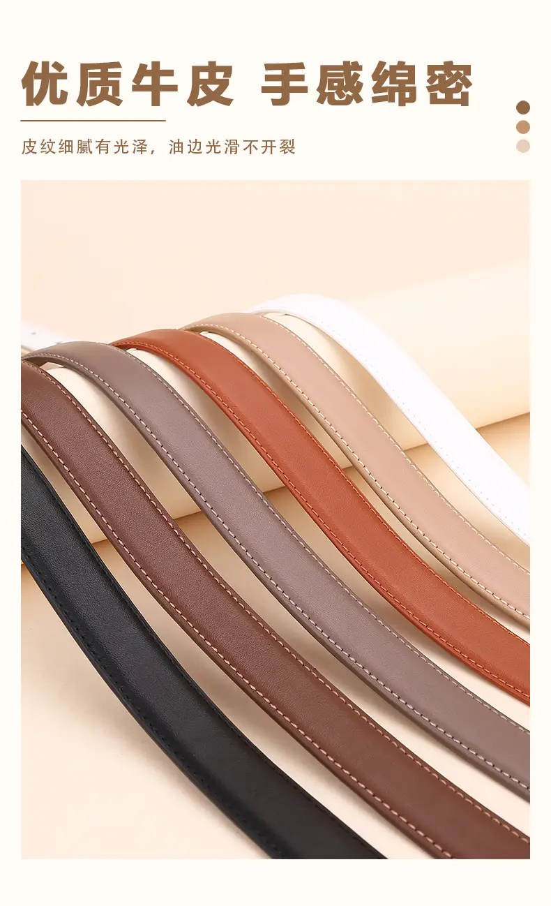 Women Cowhide Leather Belt with Gold Buckle 2.5cm — feature 8