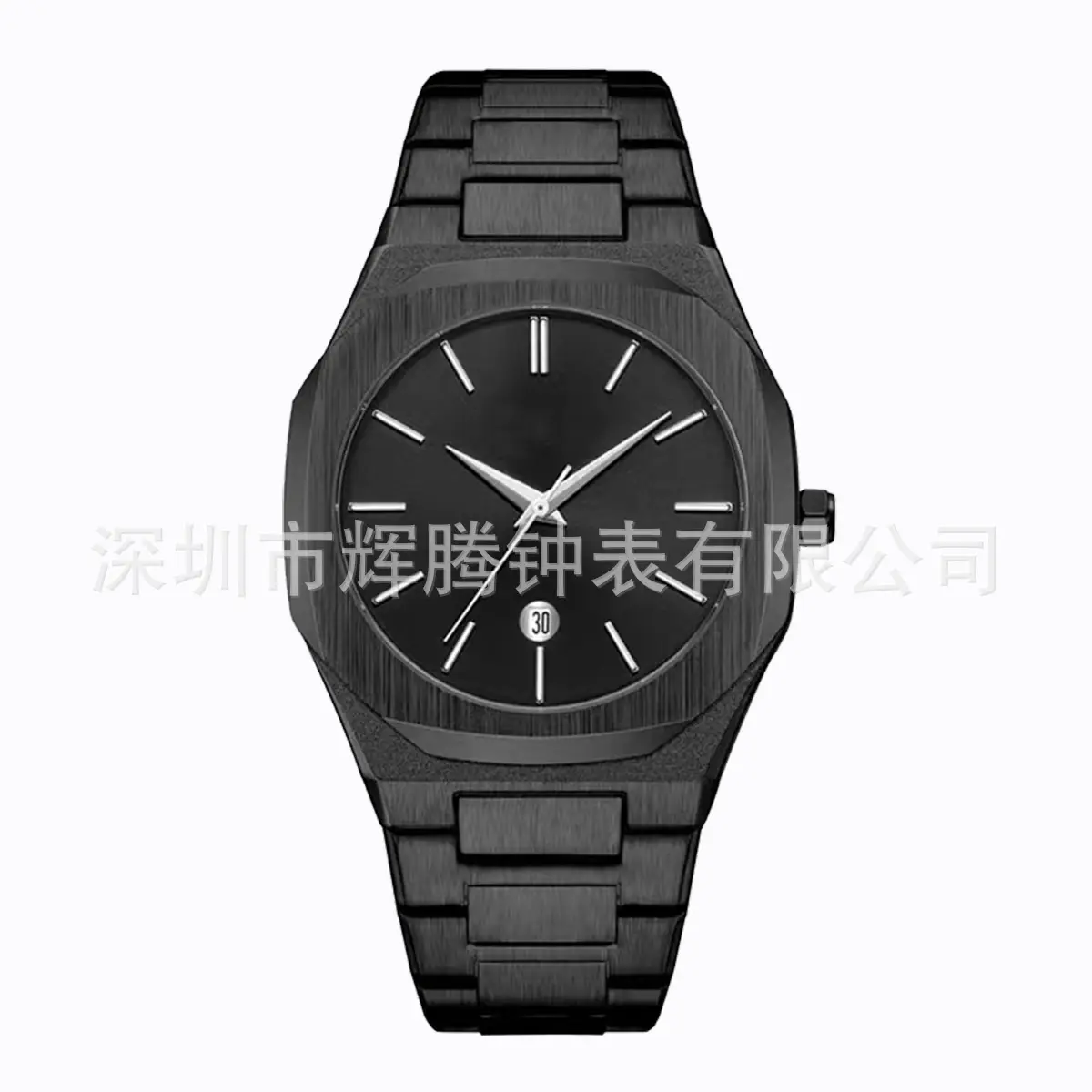 Black Alloy Butterfly Buckle Watch for Men - Image 2