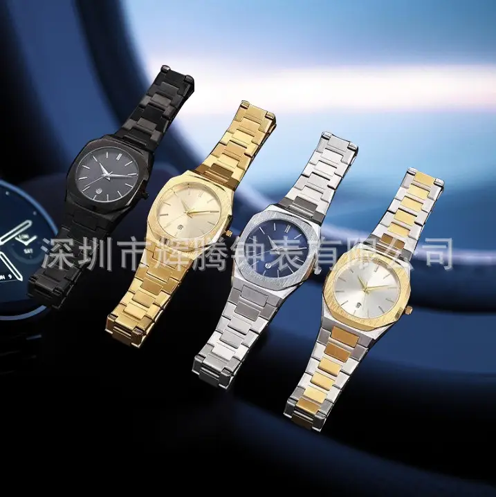Black Alloy Butterfly Buckle Watch for Men - Image 4