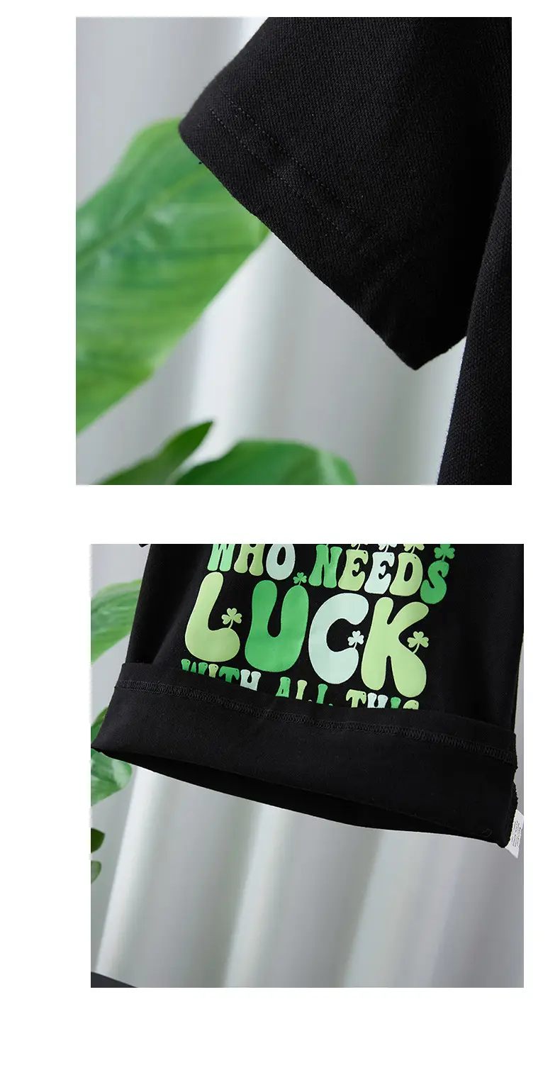 Boys T-Shirt Black 2025 Lucky Charm Print — feature 10