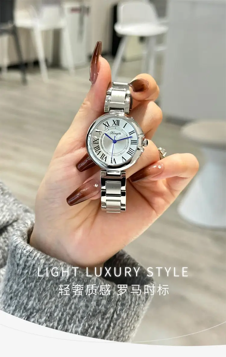 Women's Roman Font Quartz Steel Watch with Silver Belt — feature 1