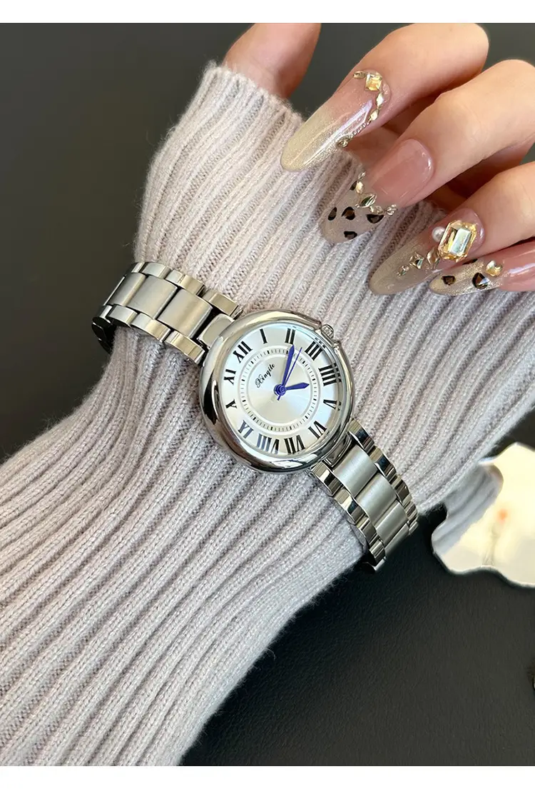 Women's Roman Font Quartz Steel Watch with Silver Belt — feature 10