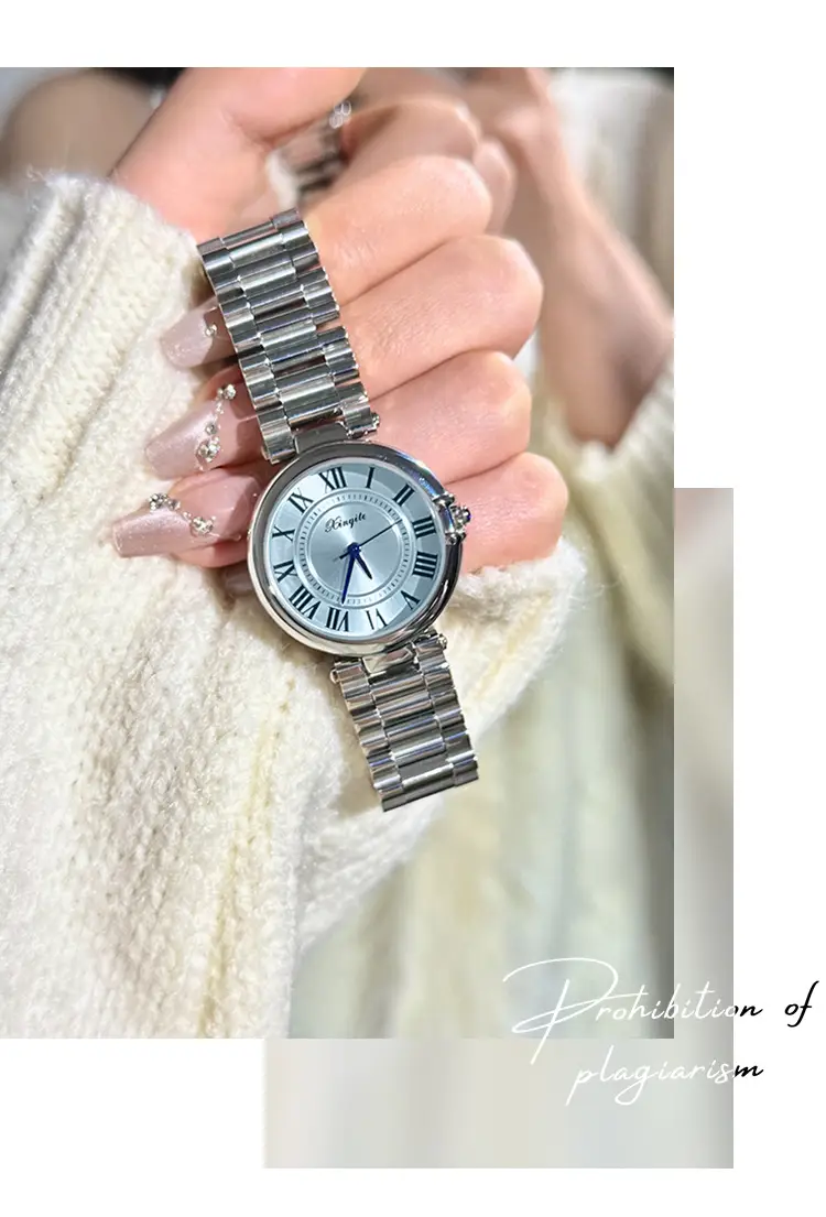 Women's Roman Font Quartz Steel Watch with Silver Belt — feature 11