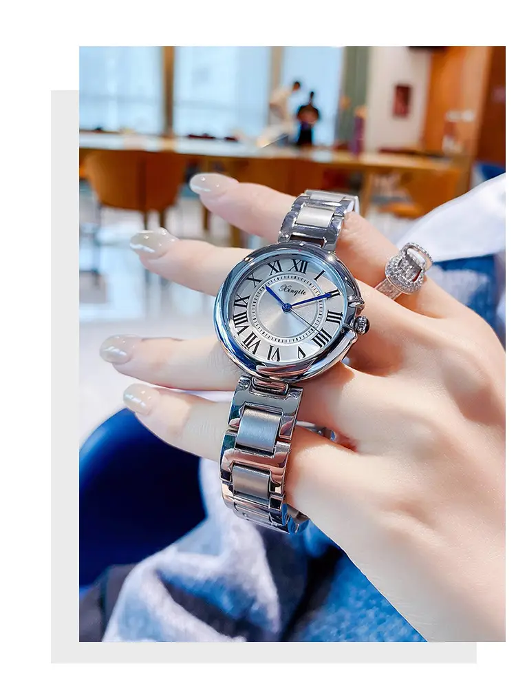 Women's Roman Font Quartz Steel Watch with Silver Belt — feature 13