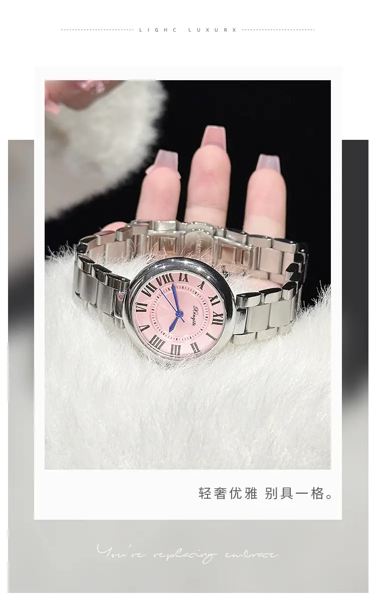 Women's Roman Font Quartz Steel Watch with Silver Belt — feature 7