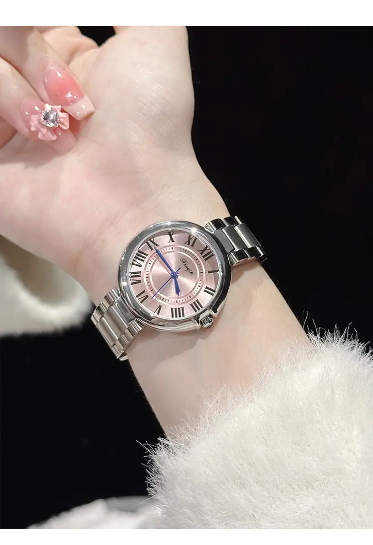 Women's Roman Font Quartz Steel Watch with Silver Belt — feature 8