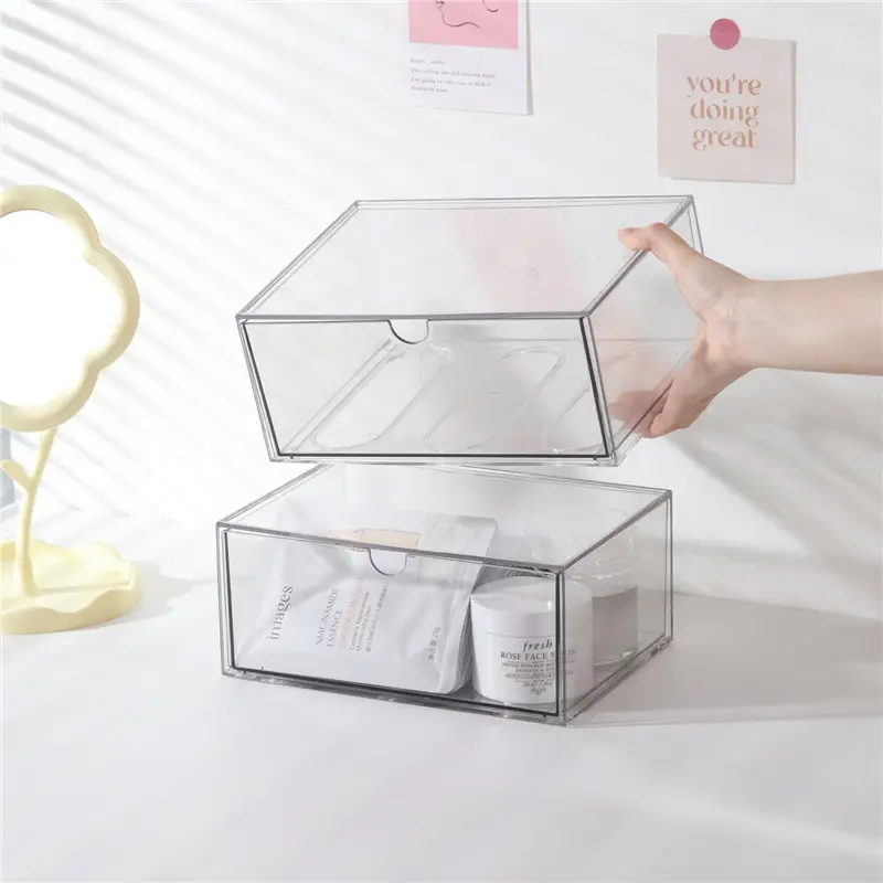 Acrylic Transparent 3-Tier Makeup Storage Box