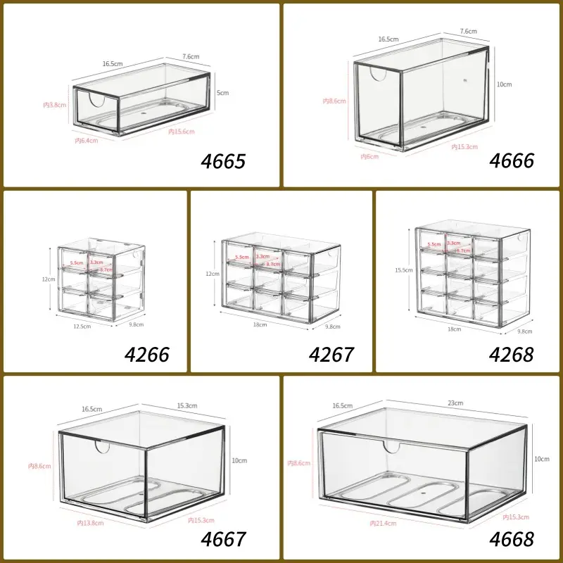 Acrylic Transparent 3-Tier Makeup Storage Box