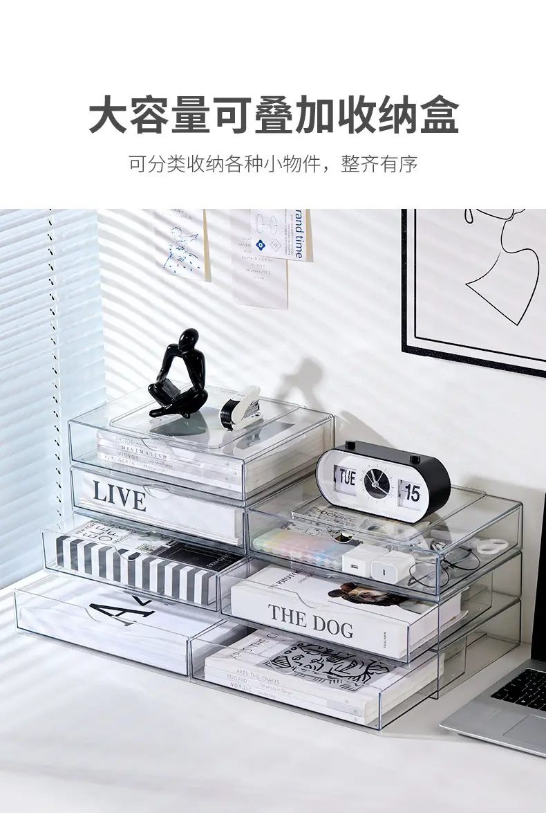 Acrylic Transparent 3-Tier Makeup Storage Box — feature 16