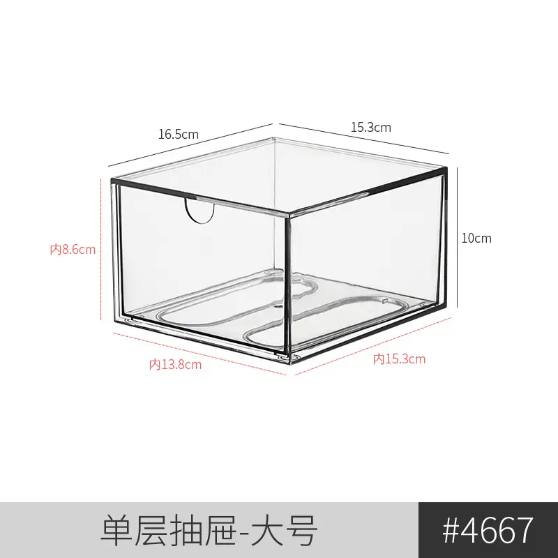 Acrylic Transparent 3-Tier Makeup Storage Box