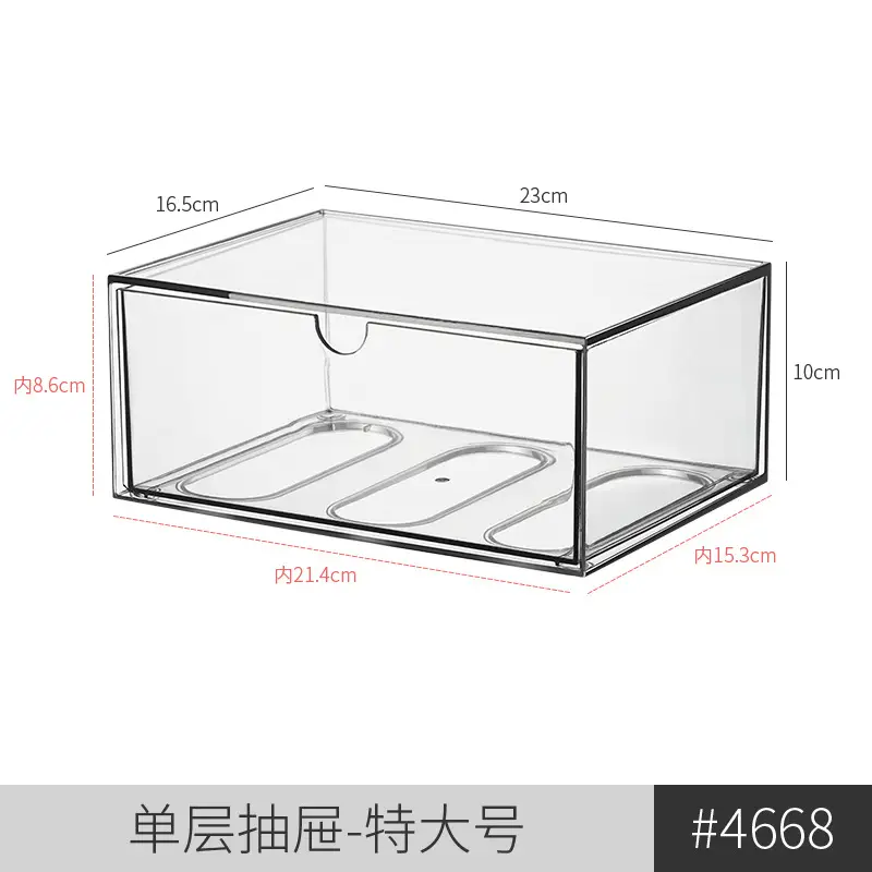 Acrylic Transparent 3-Tier Makeup Storage Box