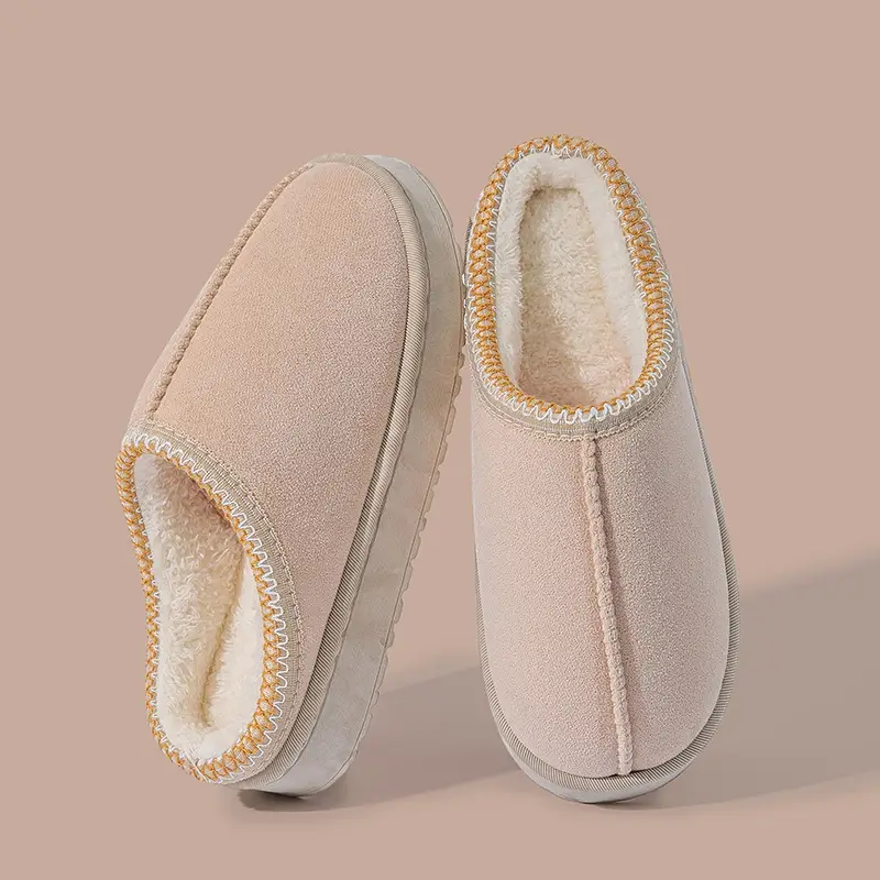 Women Velvet Slipper with Thick Sole for Indoor Comfort