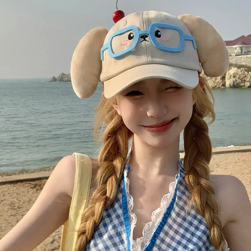 Cute Cartoon Glasses Cap for Women Sun Protection Hat - Image 3