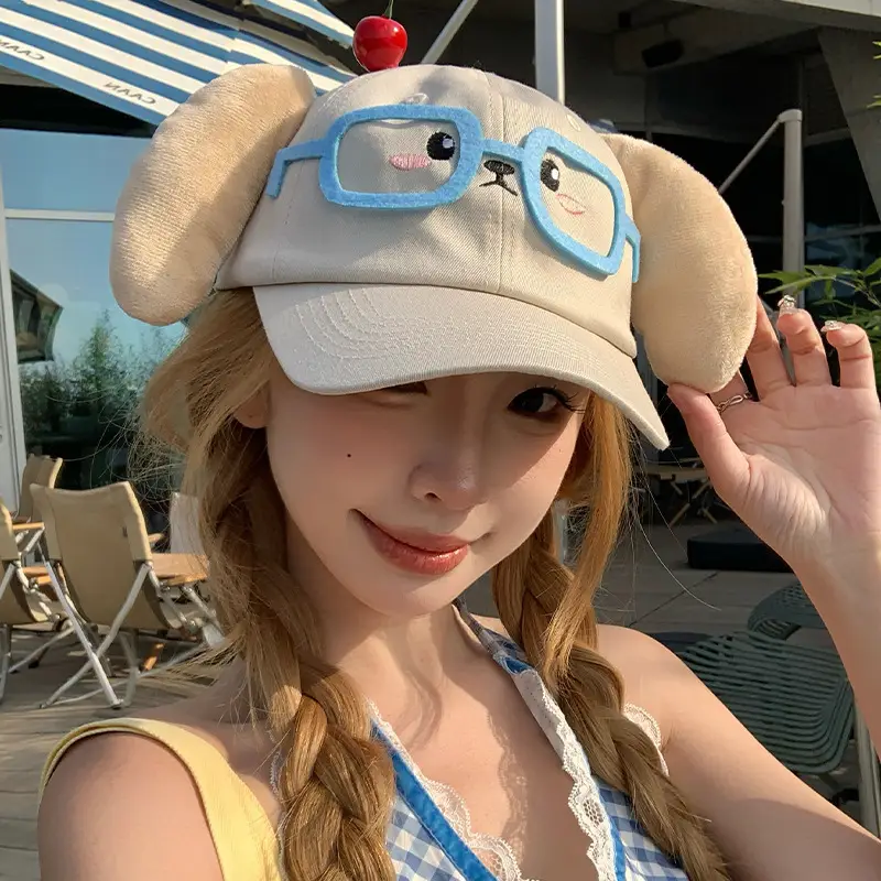 Cute Cartoon Glasses Cap for Women Sun Protection Hat - Image 4