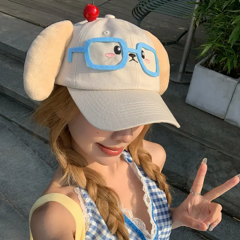 Cute Cartoon Glasses Cap for Women Sun Protection Hat - Image 5