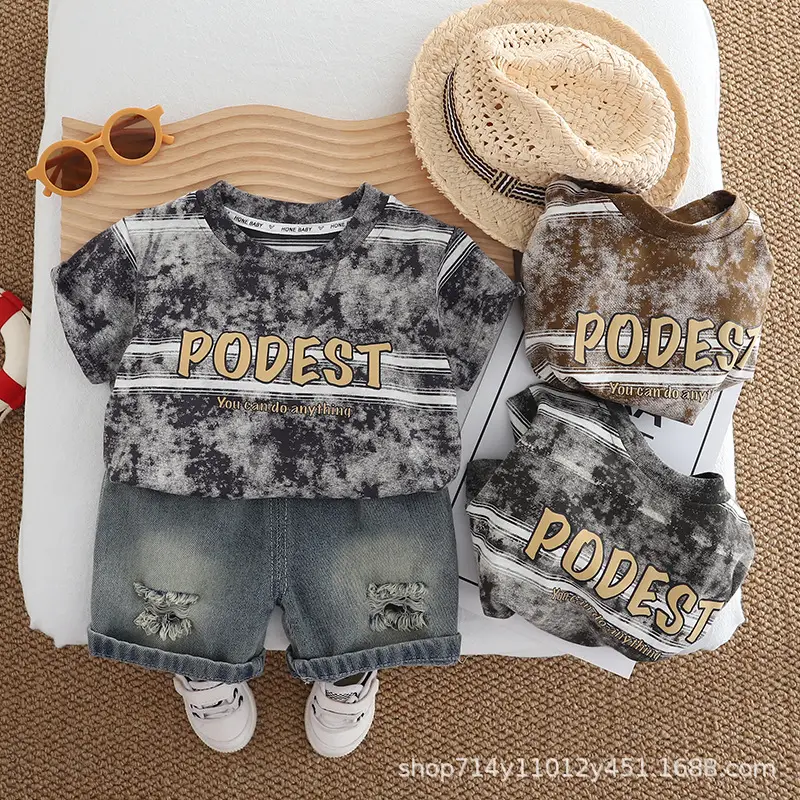 Boys Denim Ripped Shorts Suit 2025 — feature 1