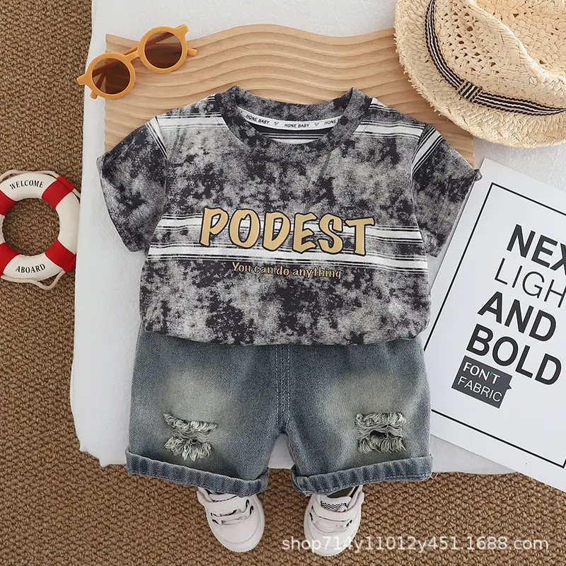 Boys Denim Ripped Shorts Suit 2025 — feature 2