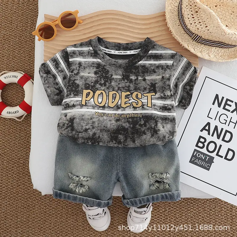 Boys Denim Ripped Shorts Suit 2025 — feature 3