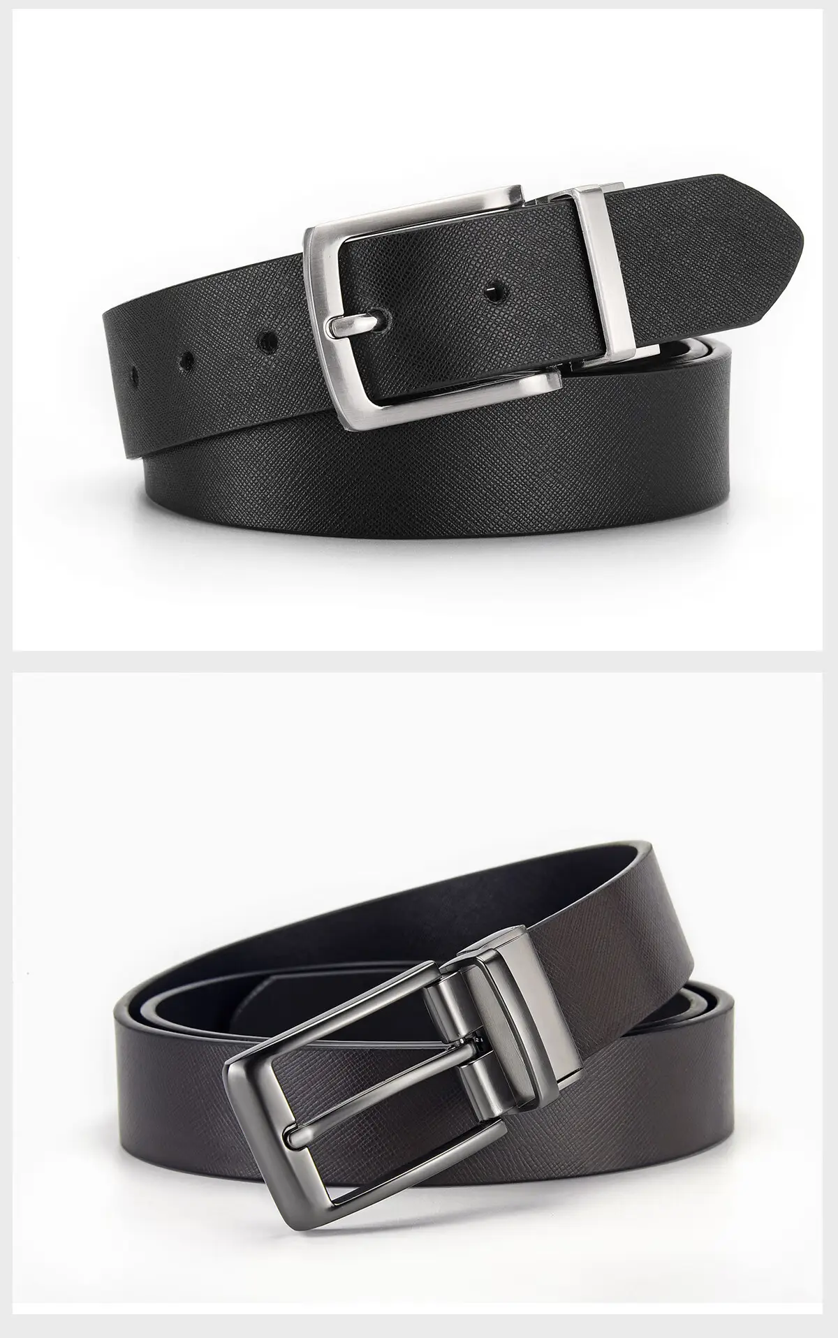Men's Black Belt with Rotatable Buckle Wholesale — feature 4