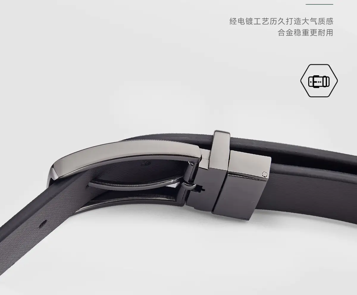 Men's Black Belt with Rotatable Buckle Wholesale — feature 5