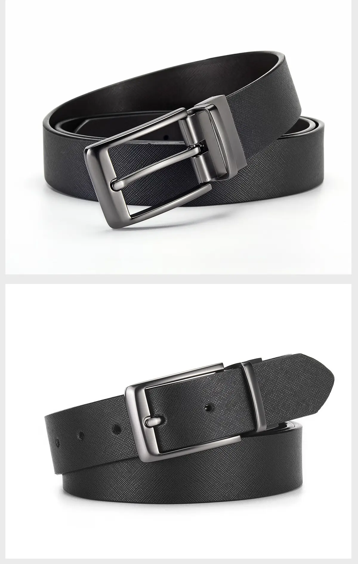 Men's Black Belt with Rotatable Buckle Wholesale — feature 9