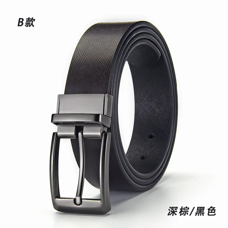 Men's Black Belt with Rotatable Buckle Wholesale - Image 2
