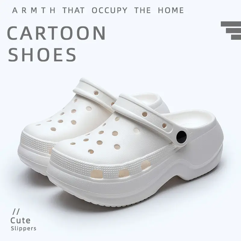 Women's Croc Shoes Women's Outerwear Summer New Thick-Soled Adult Sandals Non-Slip Beach Shoes Baotou Seaside Slippers - Image 6
