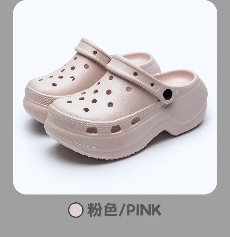 Women's Croc Shoes Women's Outerwear Summer New Thick-Soled Adult Sandals Non-Slip Beach Shoes Baotou Seaside Slippers — feature 10