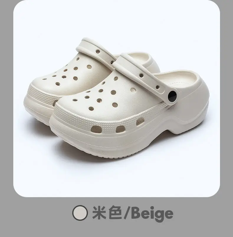 Women's Croc Shoes Women's Outerwear Summer New Thick-Soled Adult Sandals Non-Slip Beach Shoes Baotou Seaside Slippers — feature 9