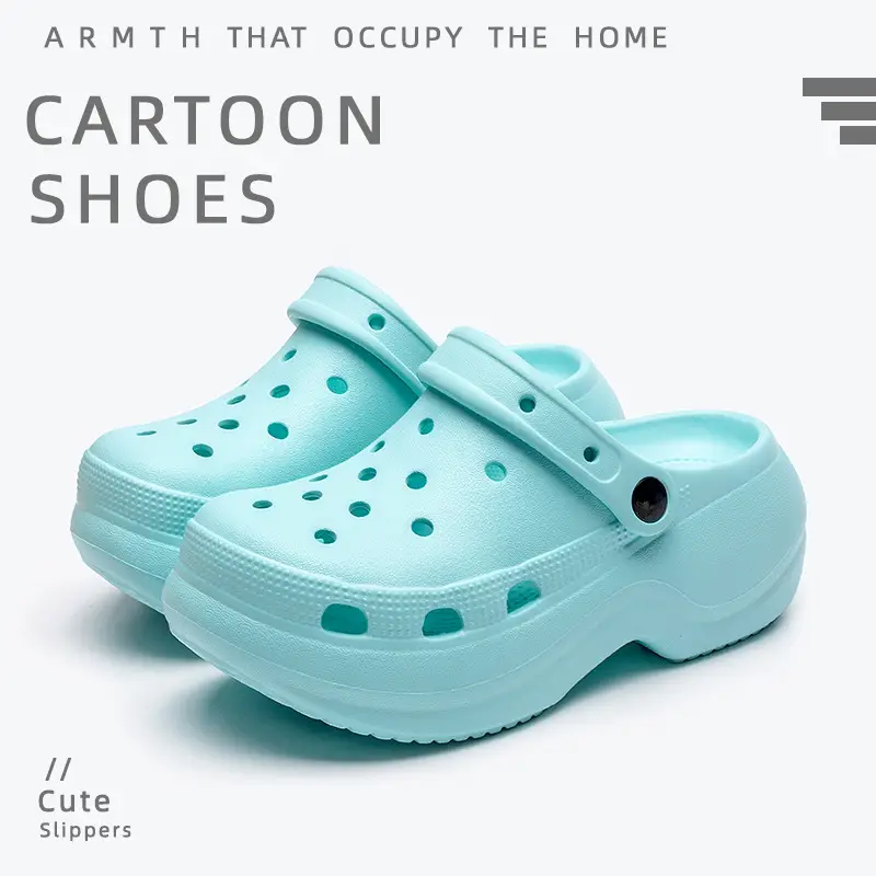 Women's Croc Shoes Women's Outerwear Summer New Thick-Soled Adult Sandals Non-Slip Beach Shoes Baotou Seaside Slippers - Image 3