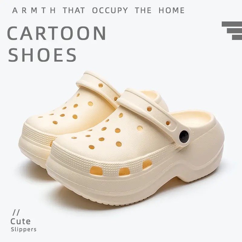 Women's Croc Shoes Women's Outerwear Summer New Thick-Soled Adult Sandals Non-Slip Beach Shoes Baotou Seaside Slippers - Image 4