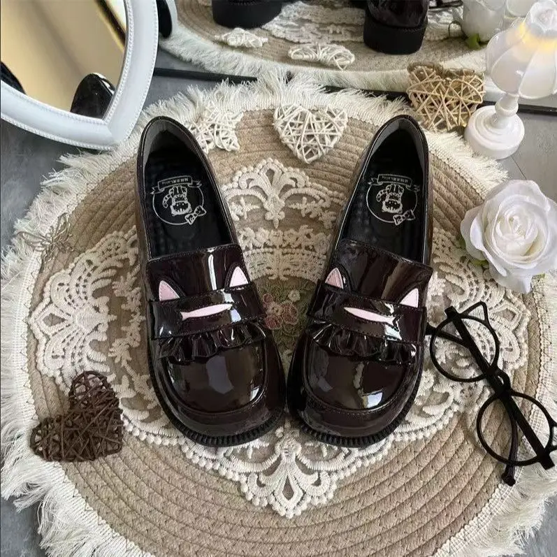 Japanese-Style Small Single Shoes Platform Cat Ear Round Toe Jk Uniform Super Soft Comfortable Student Lolita Jk Small Leather Shoes - Image 2